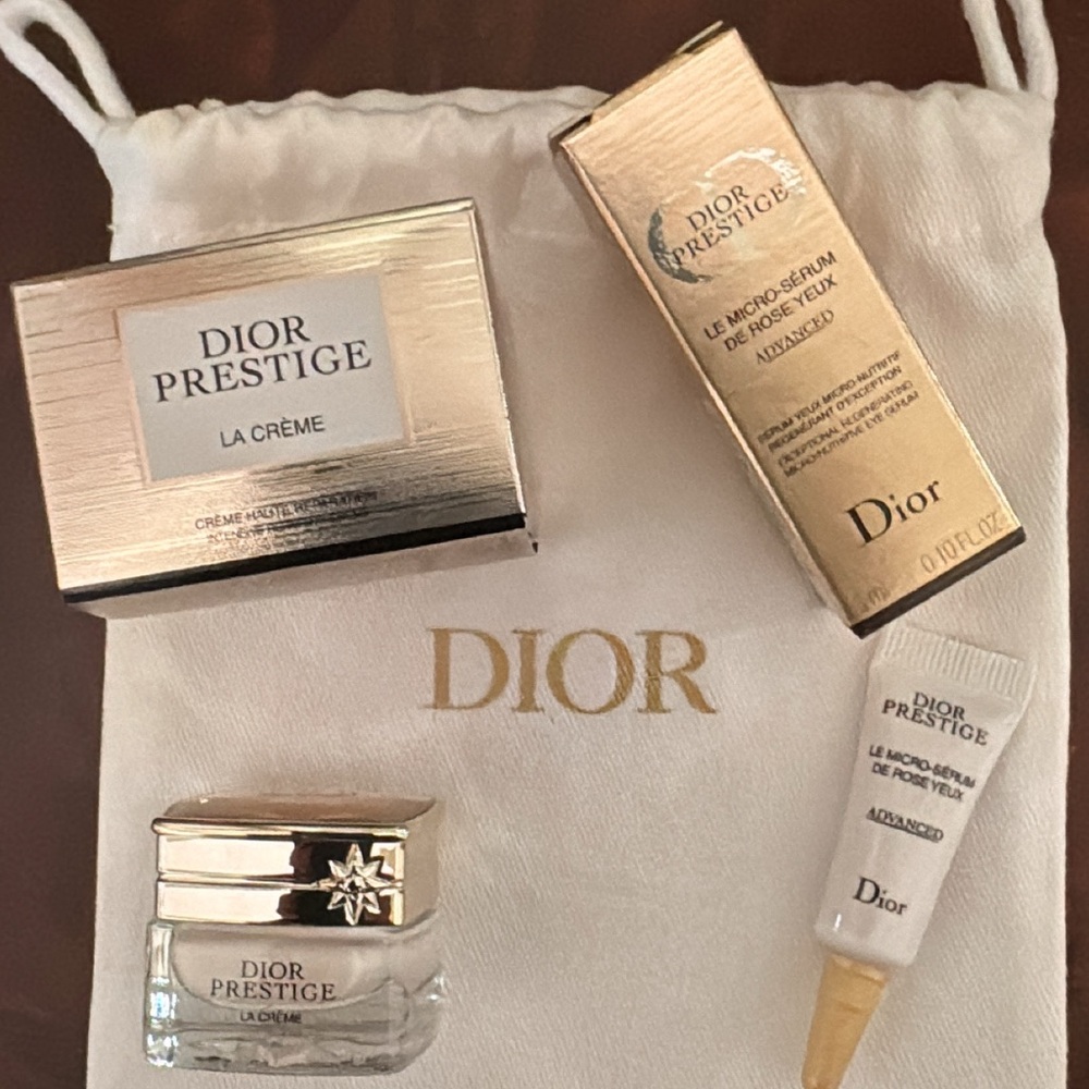 Dior Prestige Creams Set with DIOR bag with gold lettering, new in box.